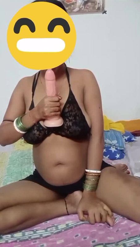 Bengali House Wife Puja Playing Her Milky Boobs and Huge Dildo