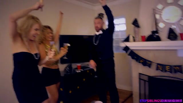 stepsiblingscaught new years suck and fuck long