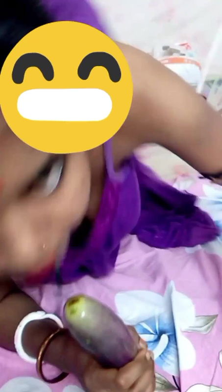 Bengali House Wife Puja Blowjob and Pussy Fuck by Brinjal and Playing Her Milky Boobs