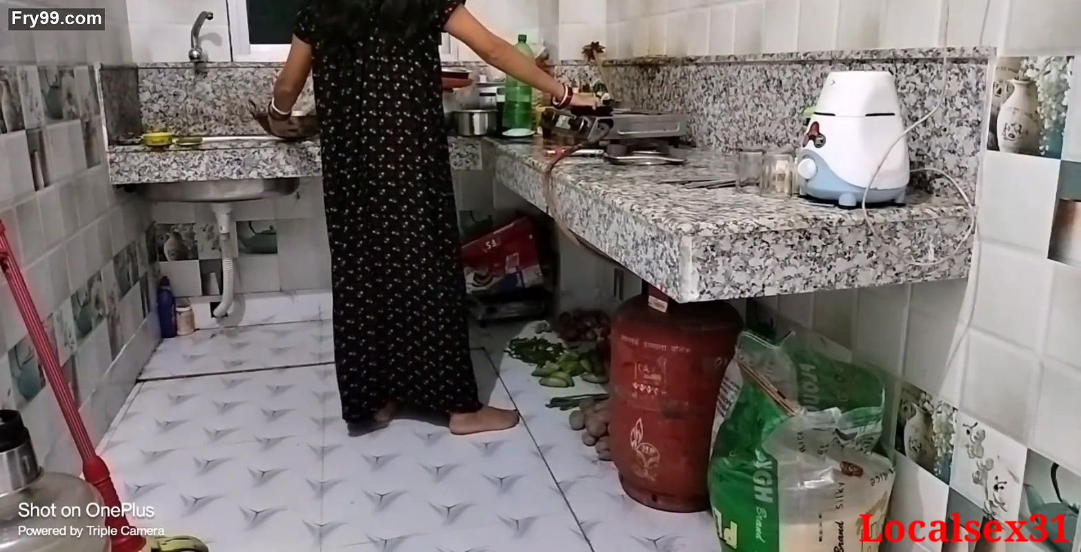 Black Dress Wife Sex With Kitchen