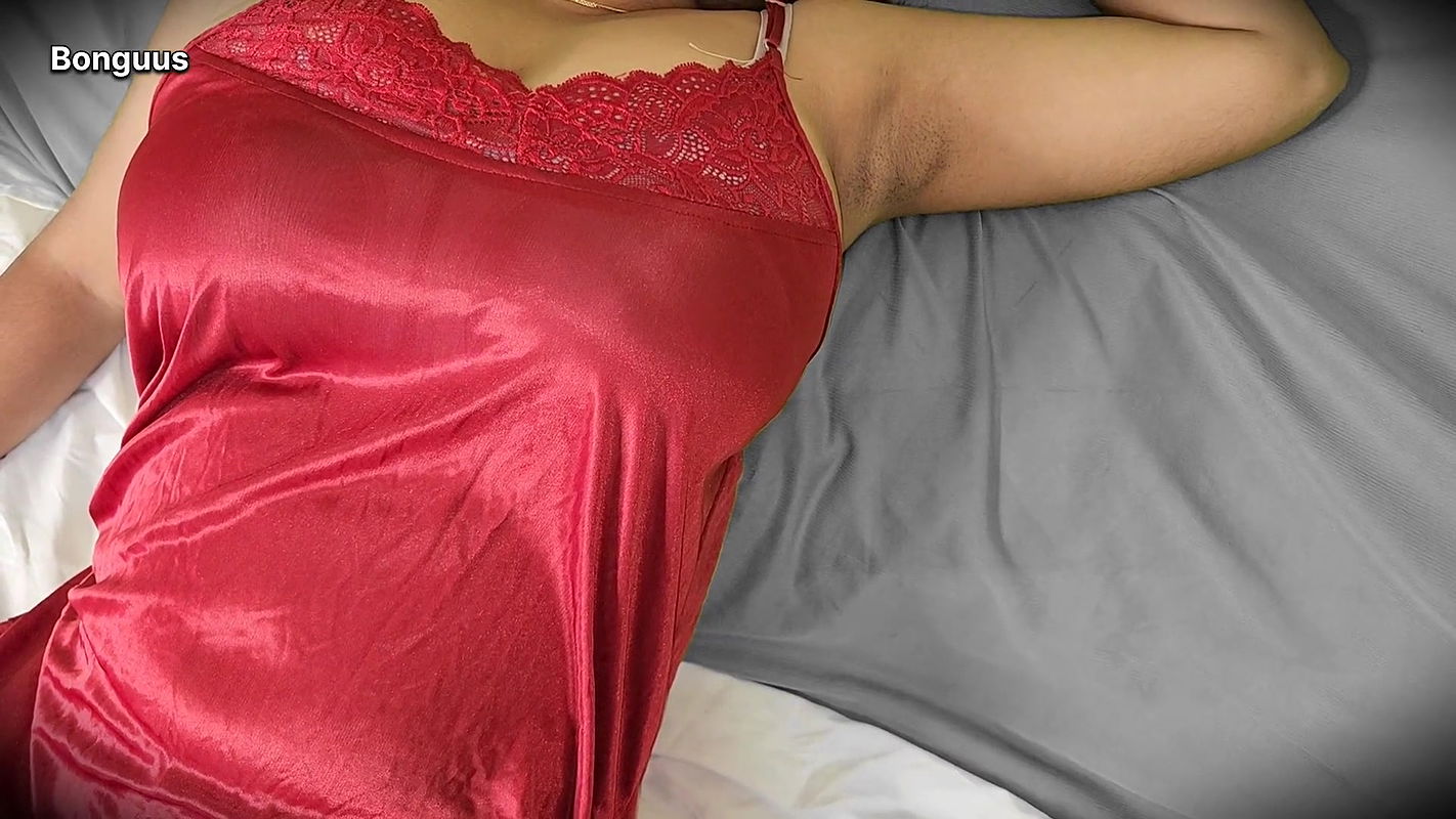My wife wearing Red Dress I fucked her wet Creamy Pussy