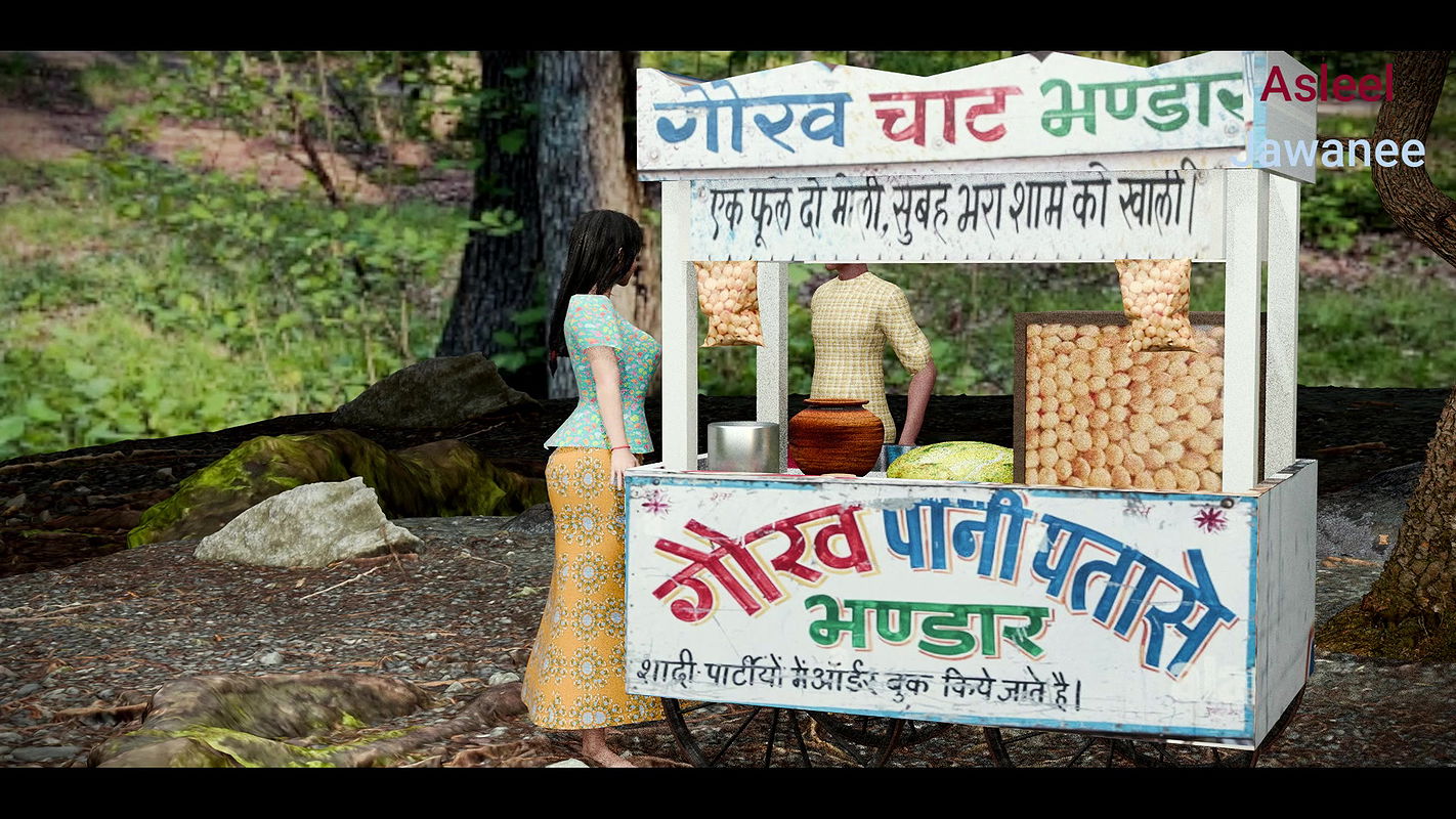 A young girl fucked by a street food snacks shopkeeper (Panipuri guy fucked young girl in the jungle)