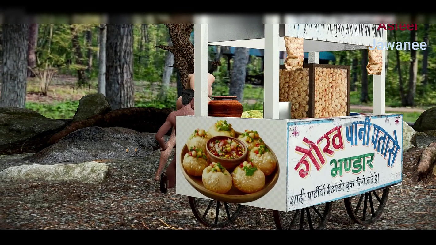 A young girl fucked by a street food snacks shopkeeper (Panipuri guy fucked young girl in the jungle)