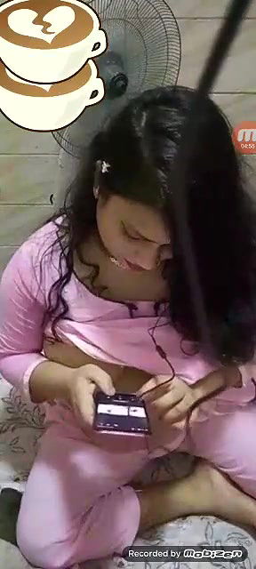 Beautiful girl showing