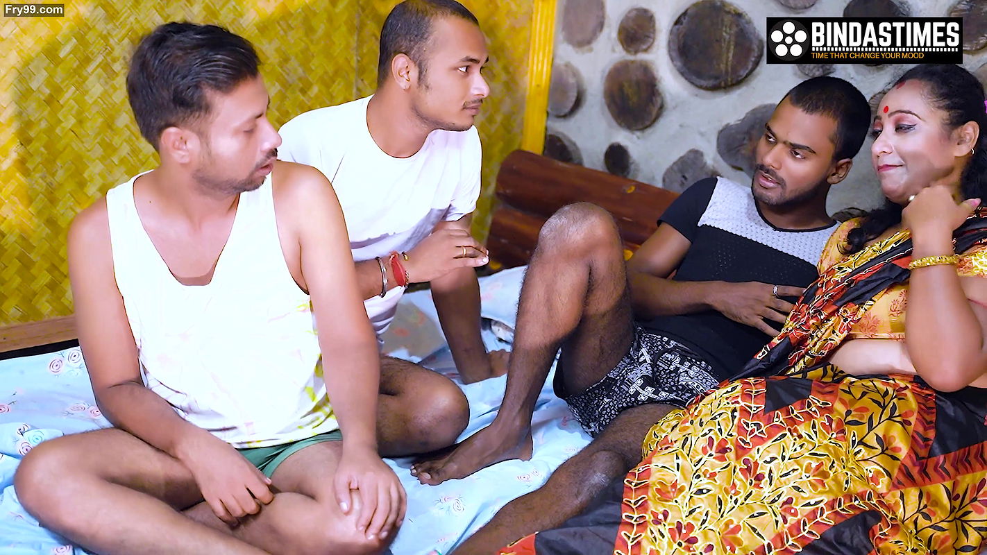 Big Boobs Step-Mom fucks with three step-sons -Amazing Foursome Video