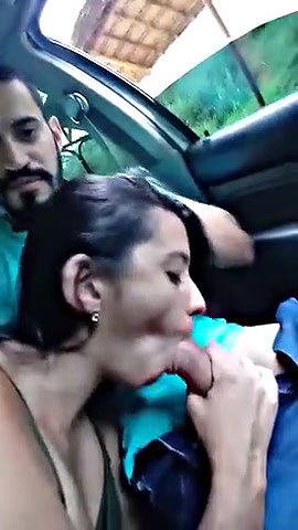 Superb beautiful Desi gf sucking in car like pro