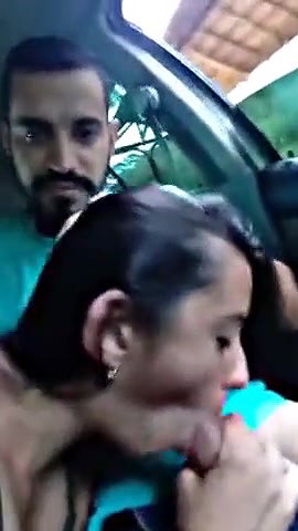Superb beautiful Desi gf sucking in car like pro