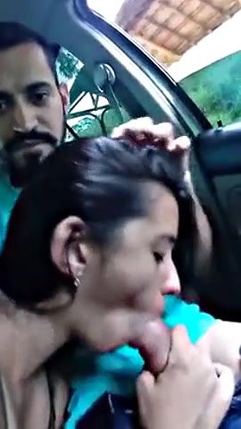Superb beautiful Desi gf sucking in car like pro