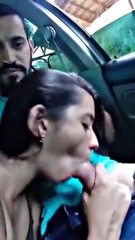 Superb beautiful Desi gf sucking in car like pro