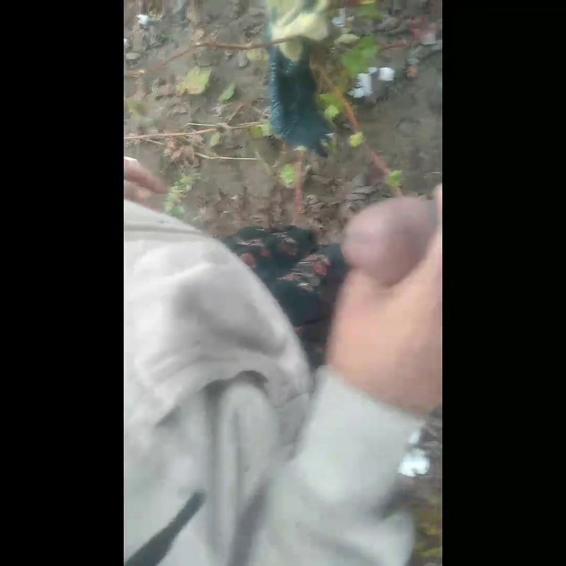 She Masturbated My Fat Cock in the Field