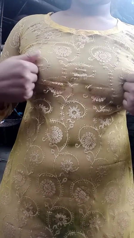 Young girl is bathing in bathroom.