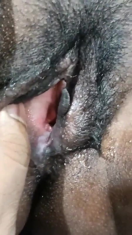 South indian bhabhi showing her wet pussy with her cum