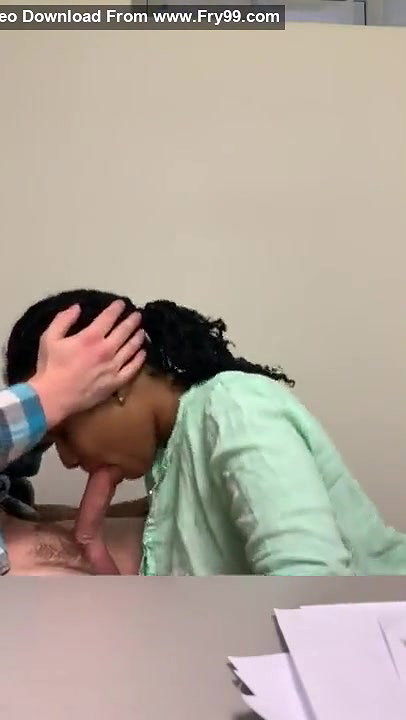 Blowjob by black girl at office to her white boss