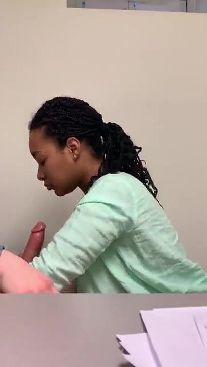 Blowjob by black girl at office to her white boss