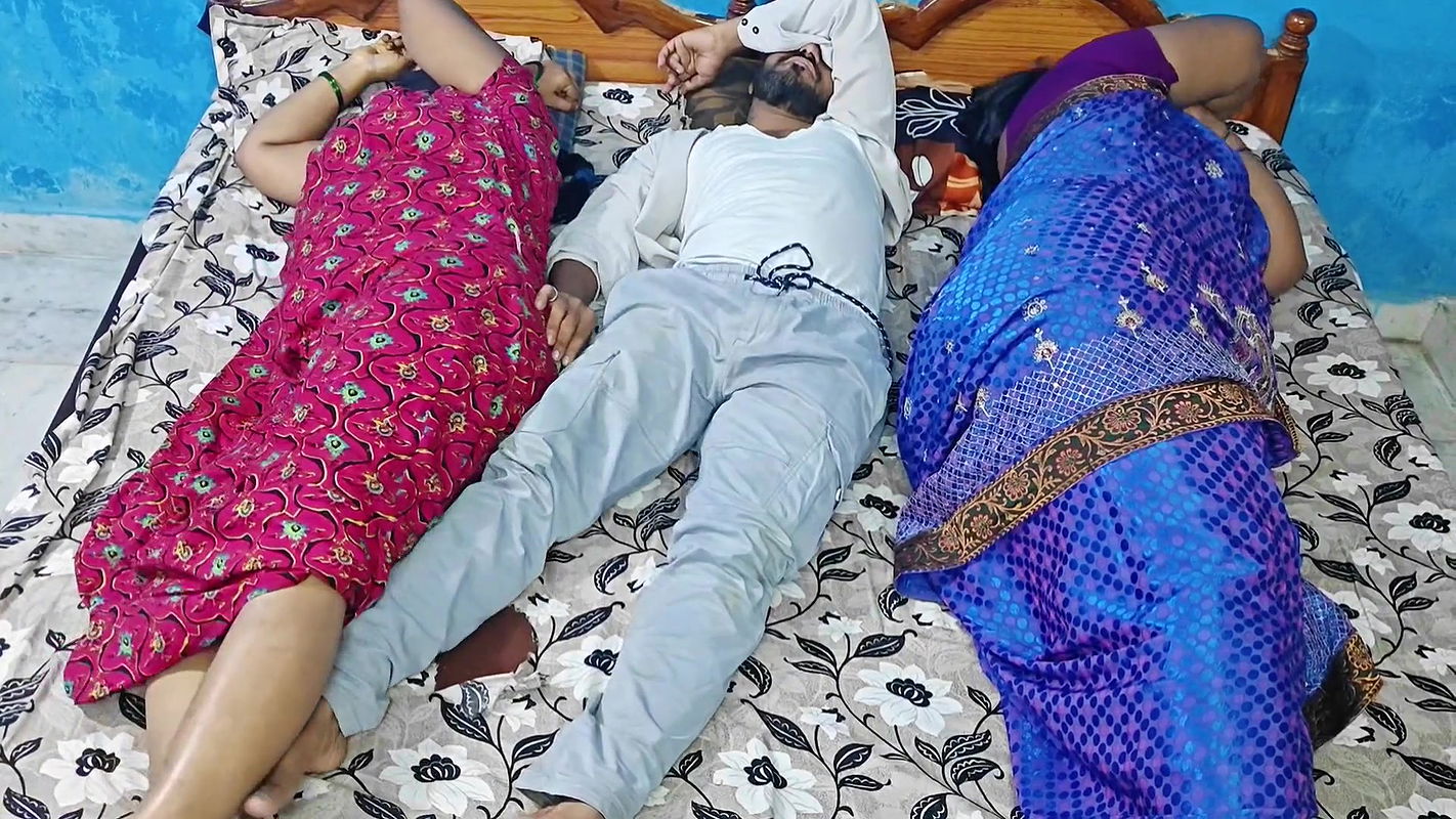 Stepson Shares a Bed with His Desi Stepmom and Her Close Freind,he Got a Chance to Fucked Both of Them..