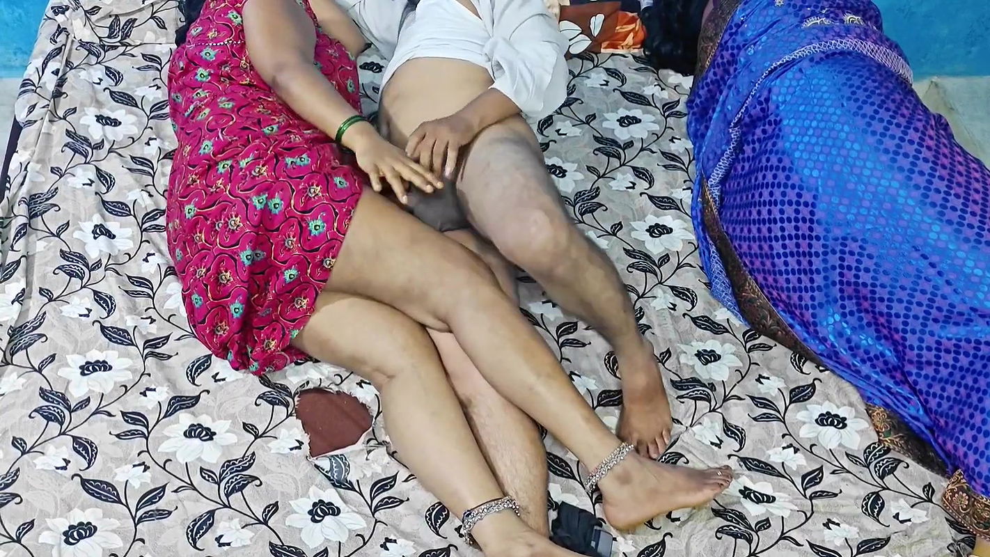 Stepson Shares a Bed with His Desi Stepmom and Her Close Freind,he Got a Chance to Fucked Both of Them..