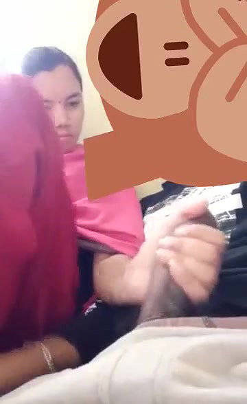 Naughty girlfriend gives handjob to bf