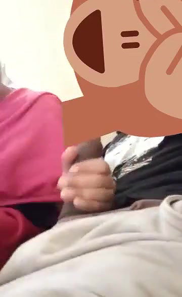 Naughty girlfriend gives handjob to bf