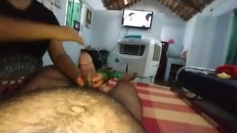 Indian girl gives blowjob