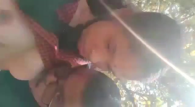 Outdoor boobs sucking