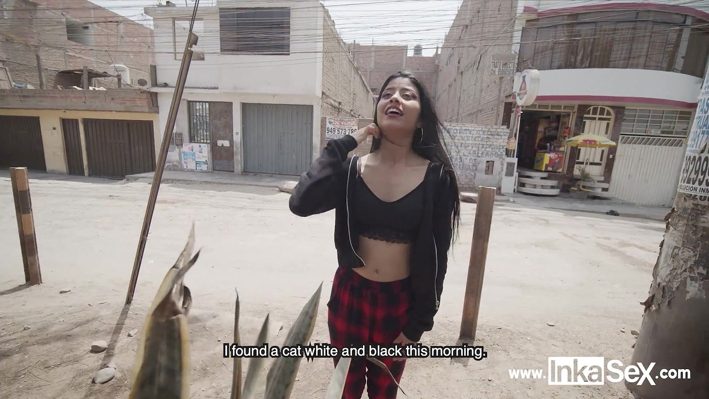 Petite Venezuelan model is approached by Peruvian near train line