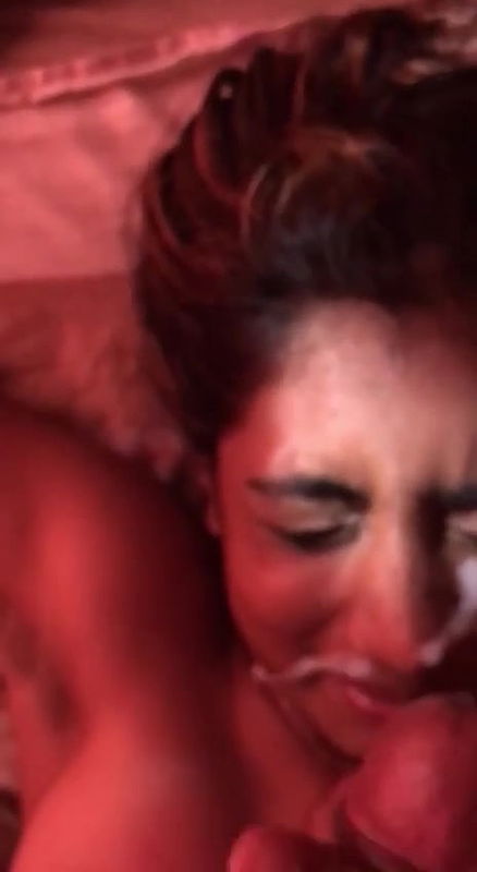 Taking cumshot on face