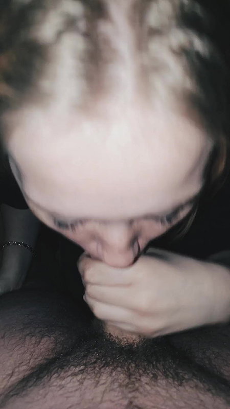 Slutty Blonde Teen Sucks and Smokes a Cigarette