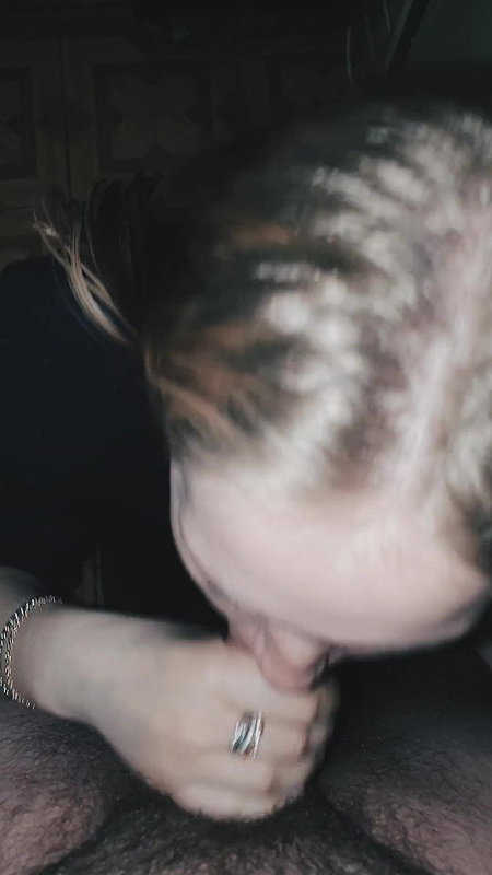 Slutty Blonde Teen Sucks and Smokes a Cigarette