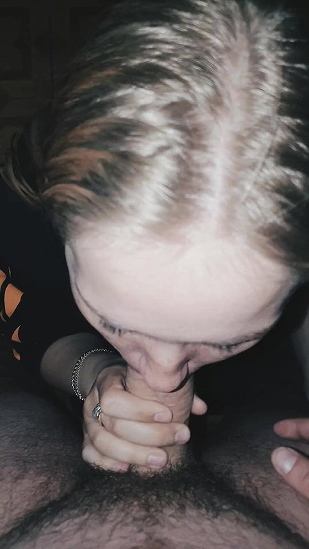 Slutty Blonde Teen Sucks and Smokes a Cigarette