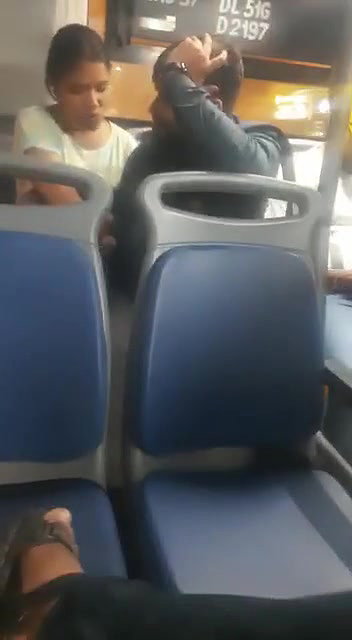 Giving handjob in dtc bus