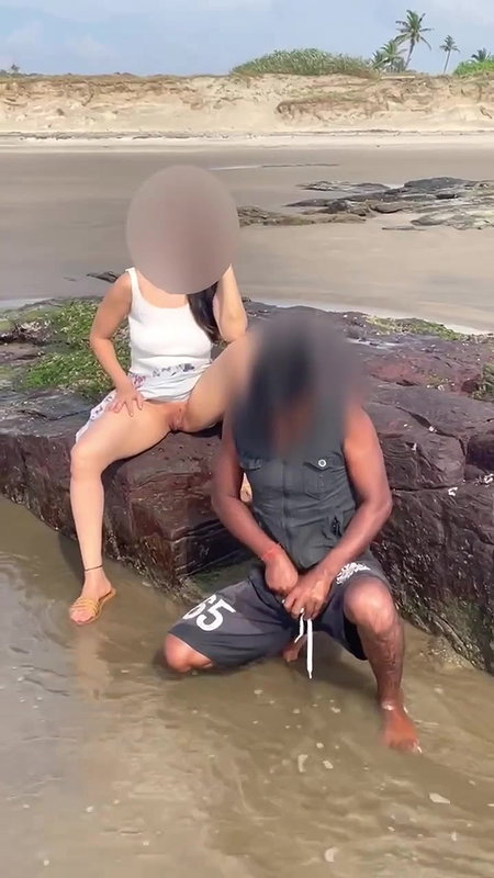 Indian Daring Wife showing pussy in public & Stanger jerking of to her