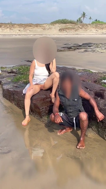 Indian Daring Wife showing pussy in public & Stanger jerking of to her