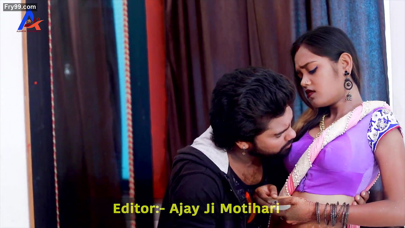 Shy innocent girl boob show in blouse, navel squeezed & shy expressions