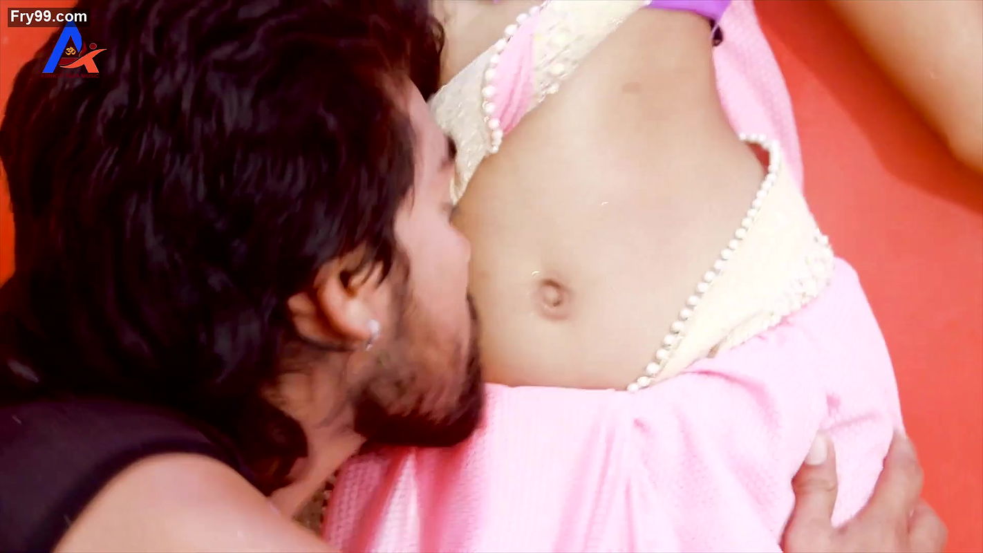 Shy innocent girl boob show in blouse, navel squeezed & shy expressions