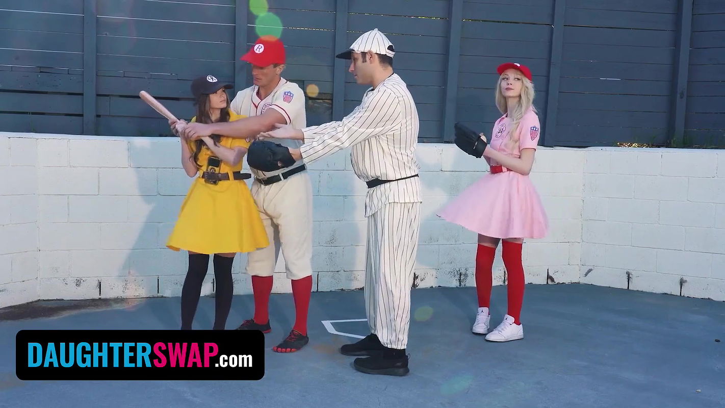 Cute Step Daughters Cecelia Taylor & Mazy Myers Get Naughty With A Baseball Bat – DaughterSwap