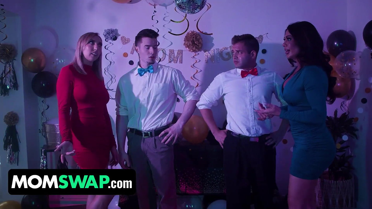 Mom Swap – Hot Stepmoms Belle And Nina Dolci Prep Their Boys For Prom Night
