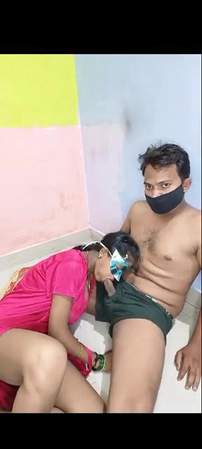 Mask bhabhi handjob and blowjob