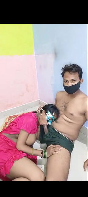 Mask bhabhi handjob and blowjob