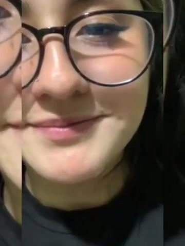 Cute Girl With Glasses Takes Cum All Over Her Face And In Mouth