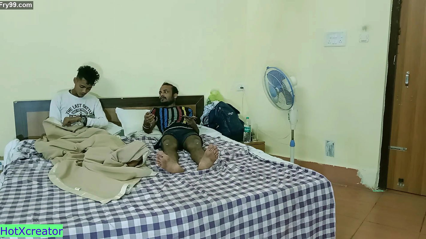 Beautiful Milf houseowner hot threesome sex with bachelor boys! with clear audio