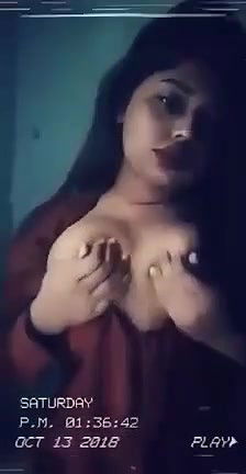 Extremely Hot Insta Babe Playing with her Boobs.