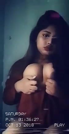 Extremely Hot Insta Babe Playing with her Boobs.
