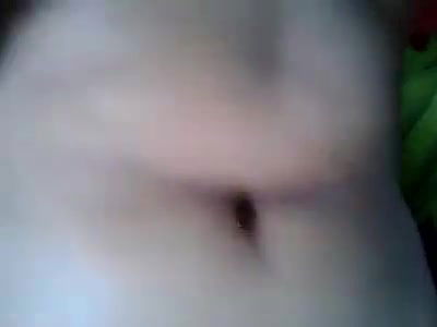 horny girl fingering her sahved pussy