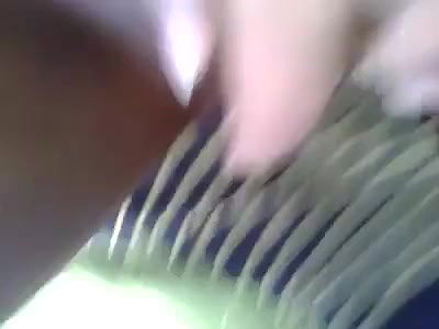 horny girl fingering her sahved pussy