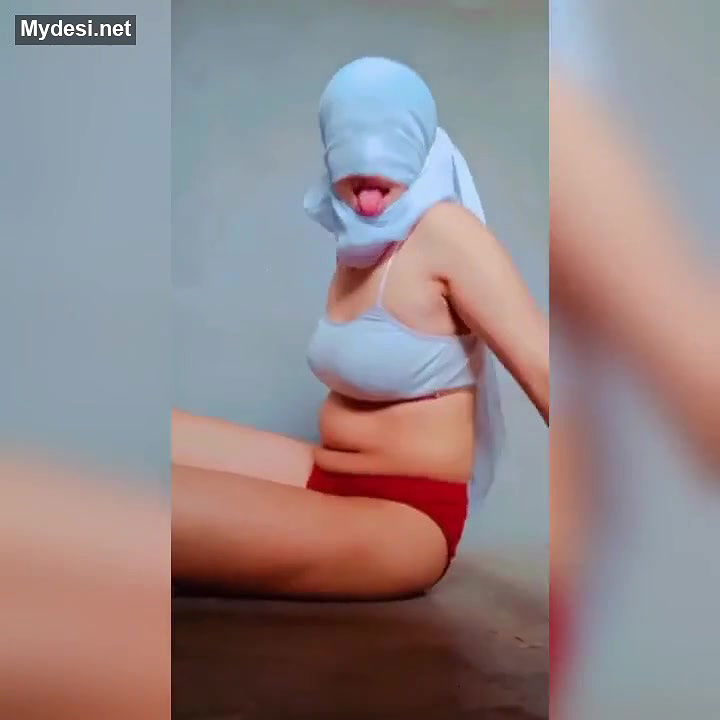 Desi teen on cam with mask