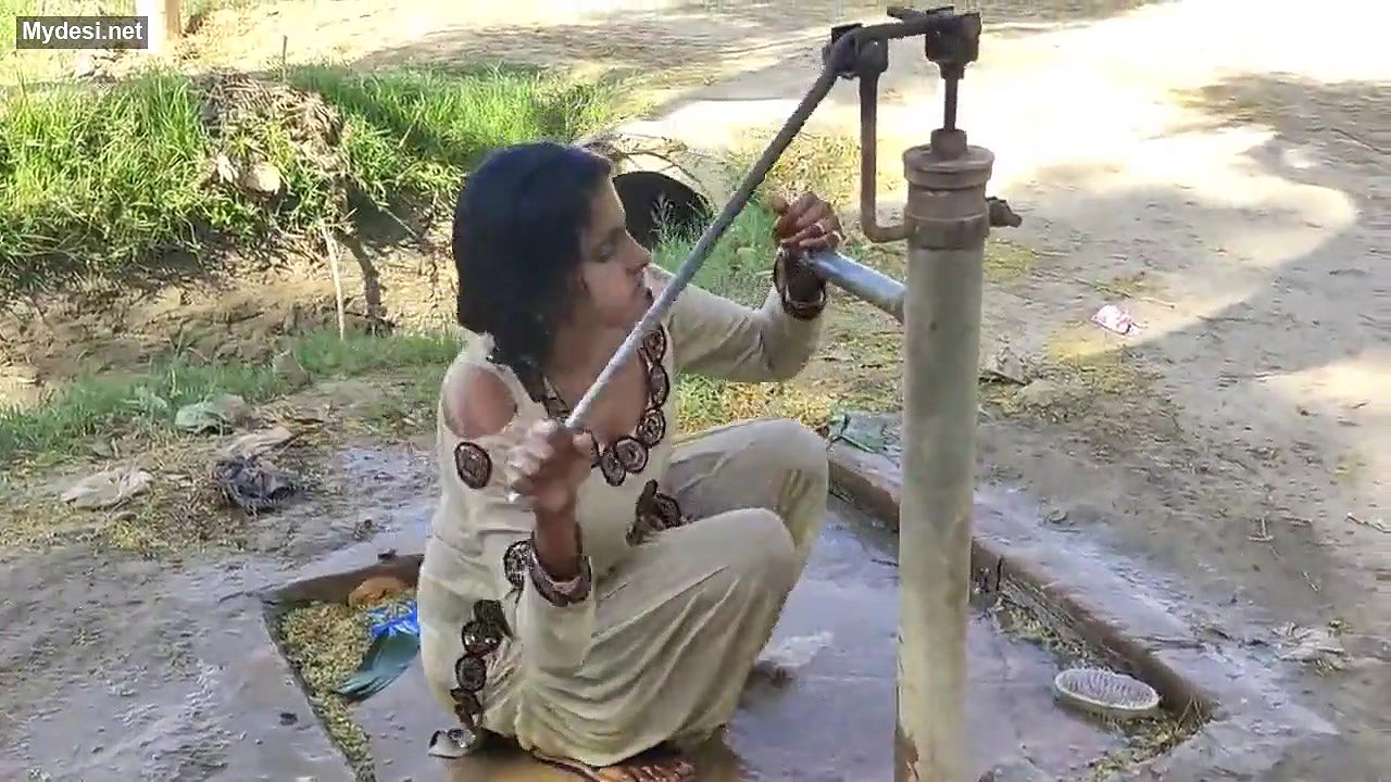 Pk cute girl sexy bath on outdoor