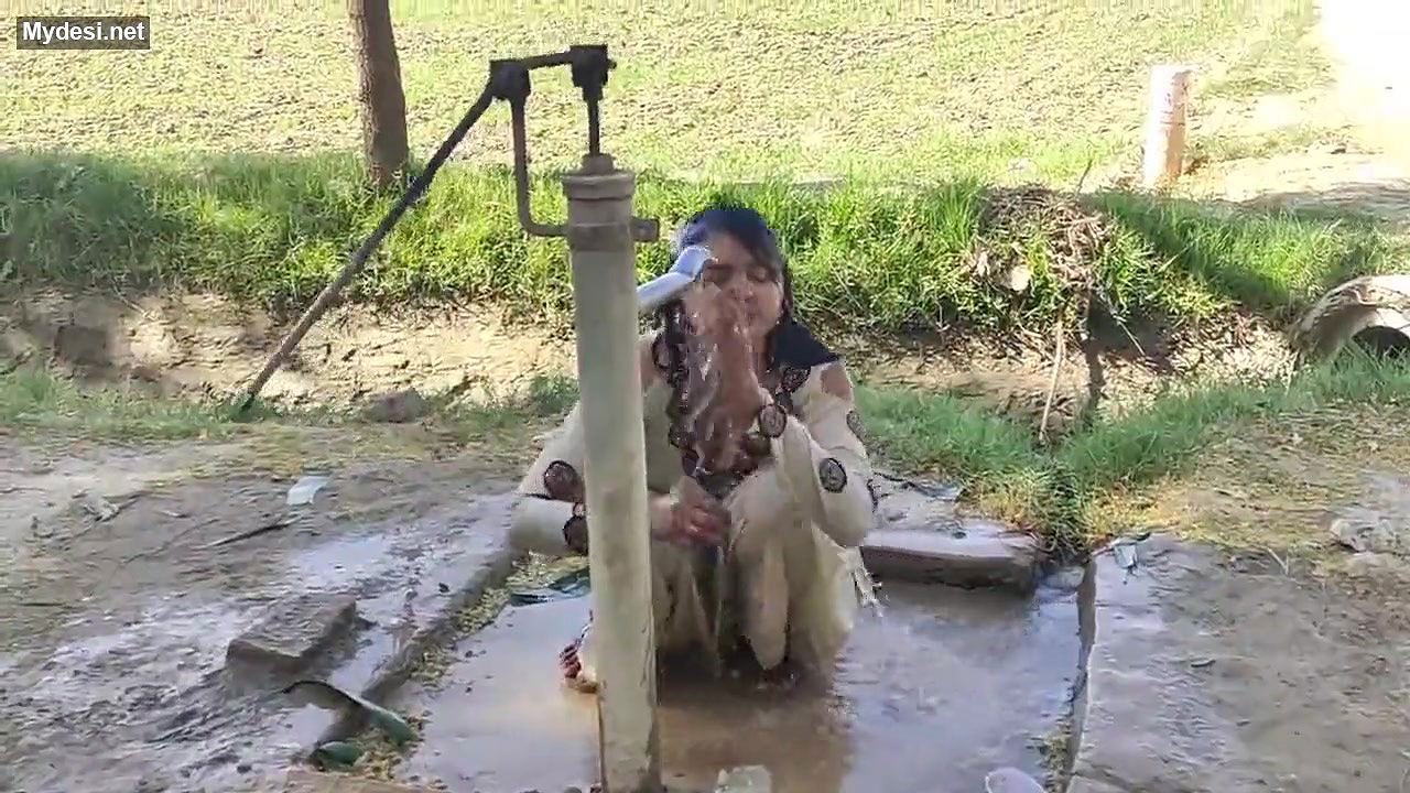 Pk cute girl sexy bath on outdoor