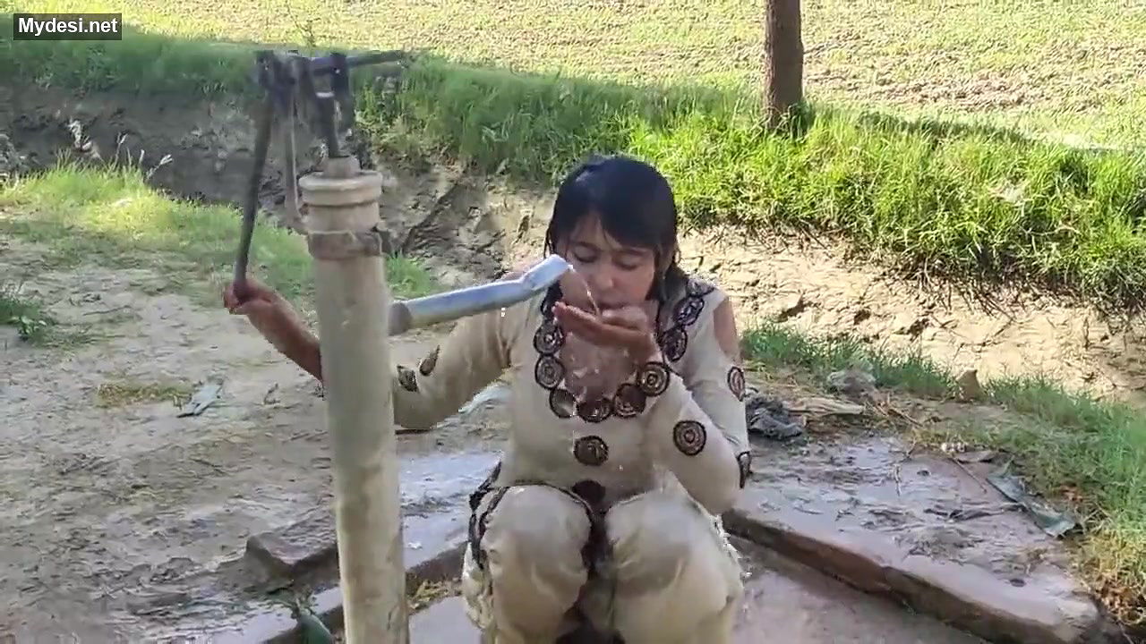 Pk cute girl sexy bath on outdoor