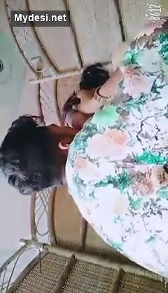 Cute Lovers Kissing and Romance in Restaurant