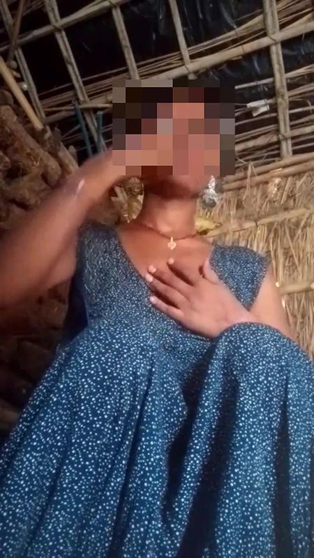 Aunty put her finger in the chute